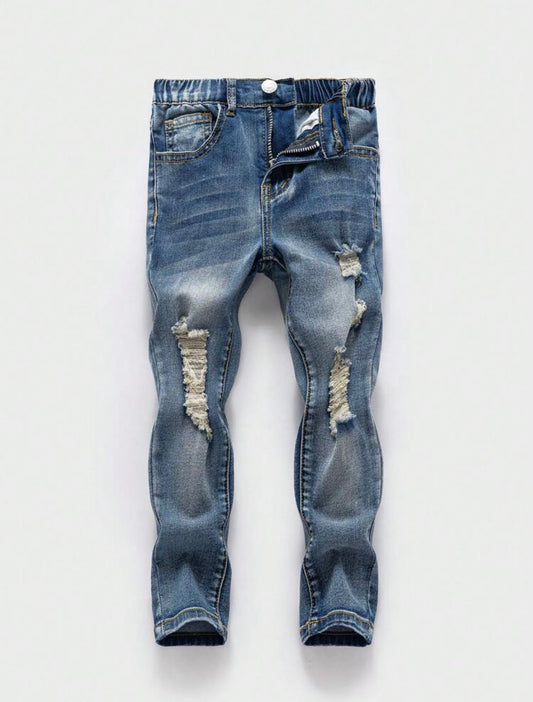 Boy's Ripped Denim Jeans